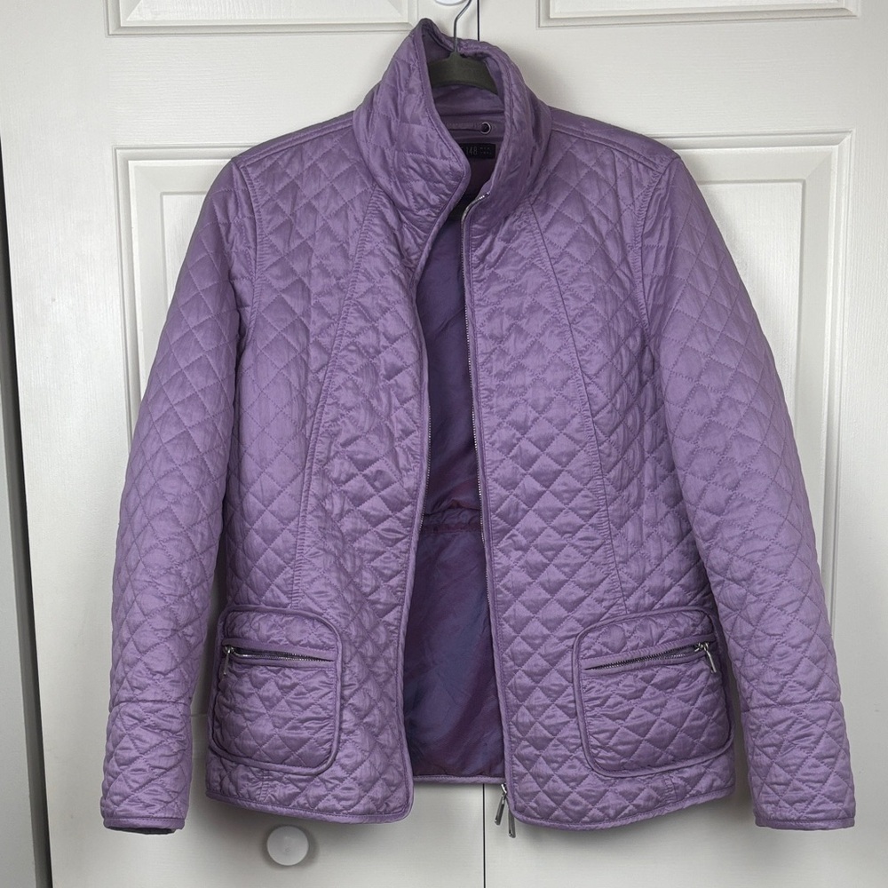 Lafayette 148 Women's Purple Quilted Lightweight Puffed Jacket - 6